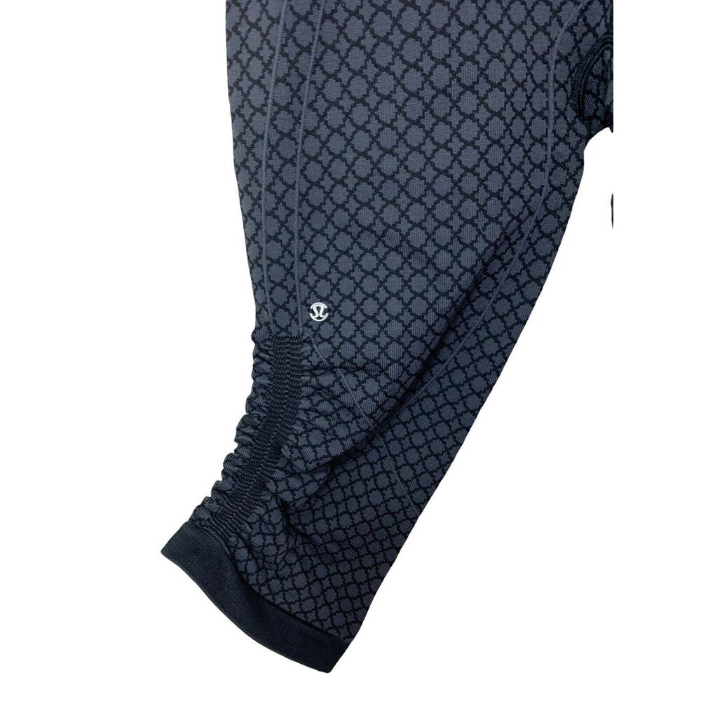 Lululemon Women's In The Flow 6 Leggings Crop Pants Seamless Black Geo Soul - Picture 7 of 9